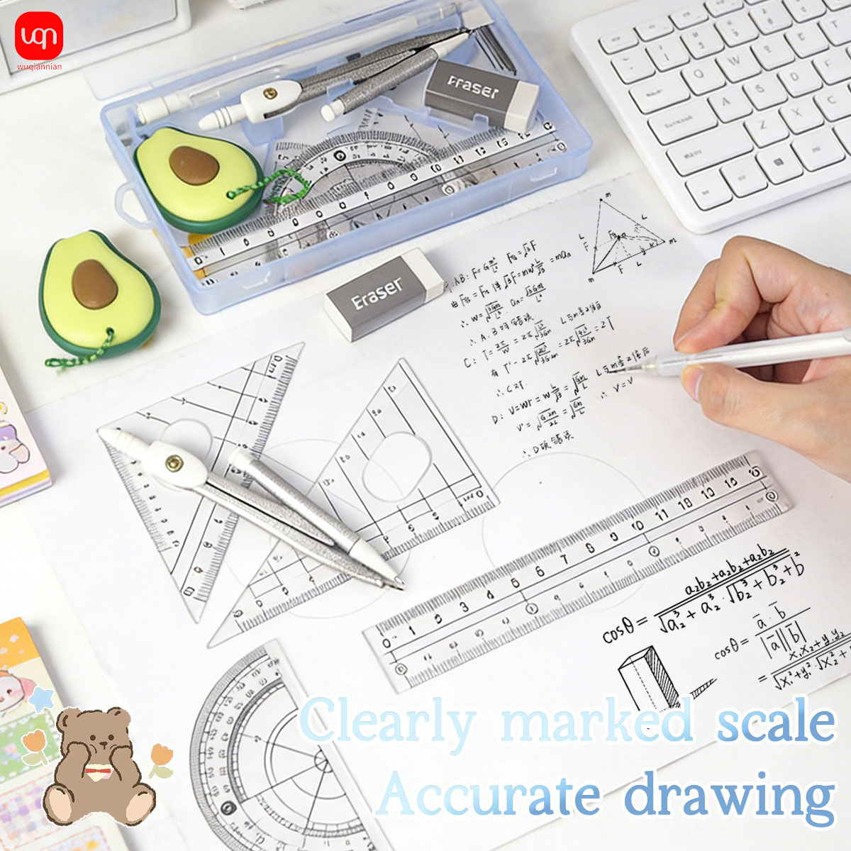 9-częściowy zestaw geometryczn – Math Geometry Set With Compass recenzja i cena